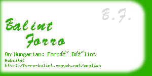 balint forro business card